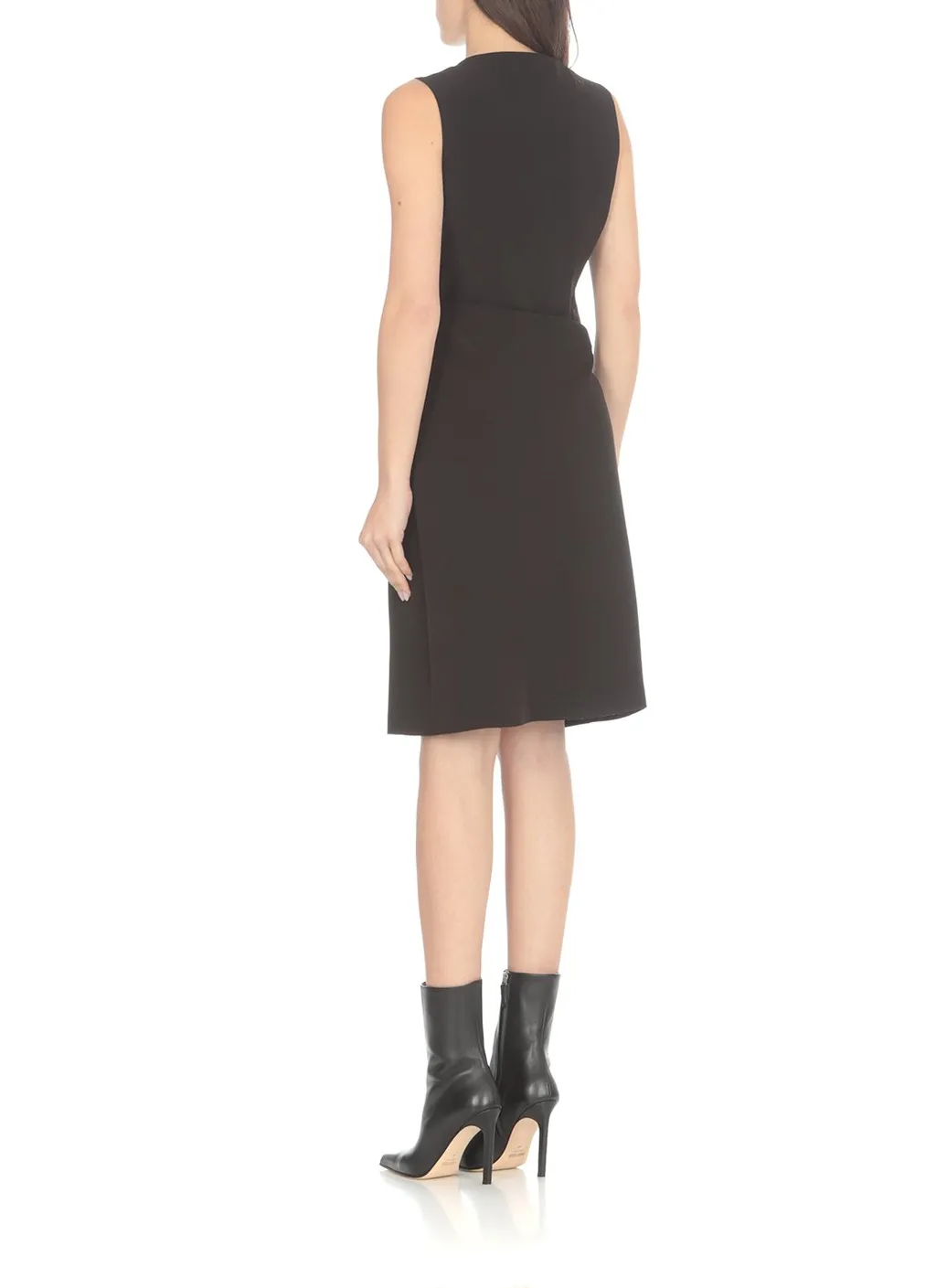 Moschino Jeans Gathered V-Neck Sleeveless Dress