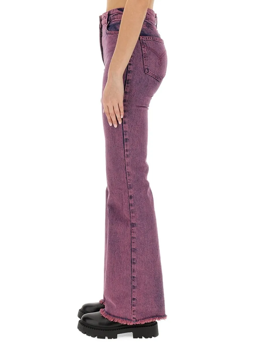 Moschino Jeans Frayed Hem Flared Jeans