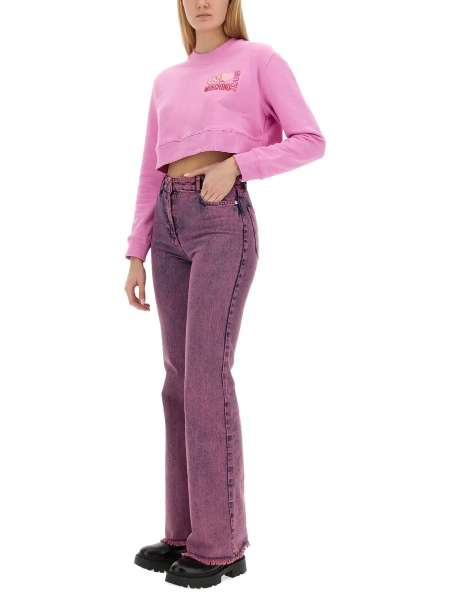 Moschino Jeans Frayed Hem Flared Jeans