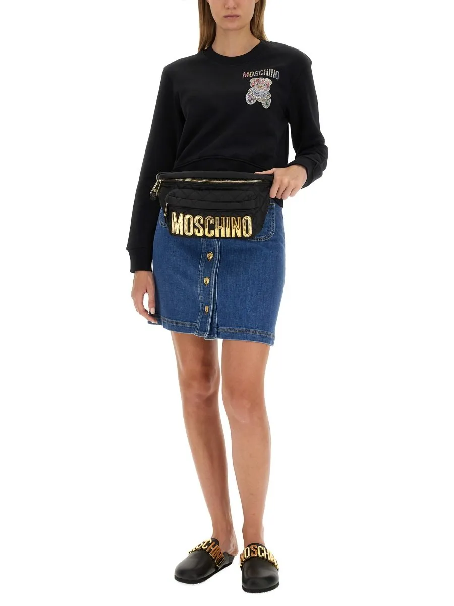 Moschino Teddy Bear Embellished Crewneck Sweatshirt