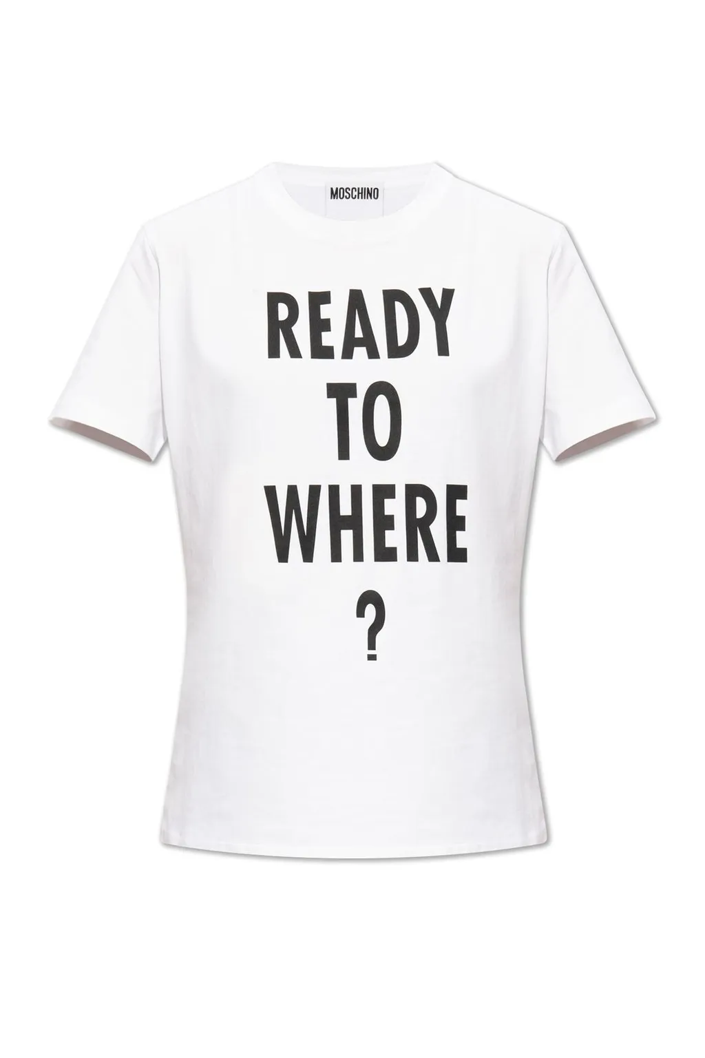 Moschino Slogan Printed Crewneck T-Shirt