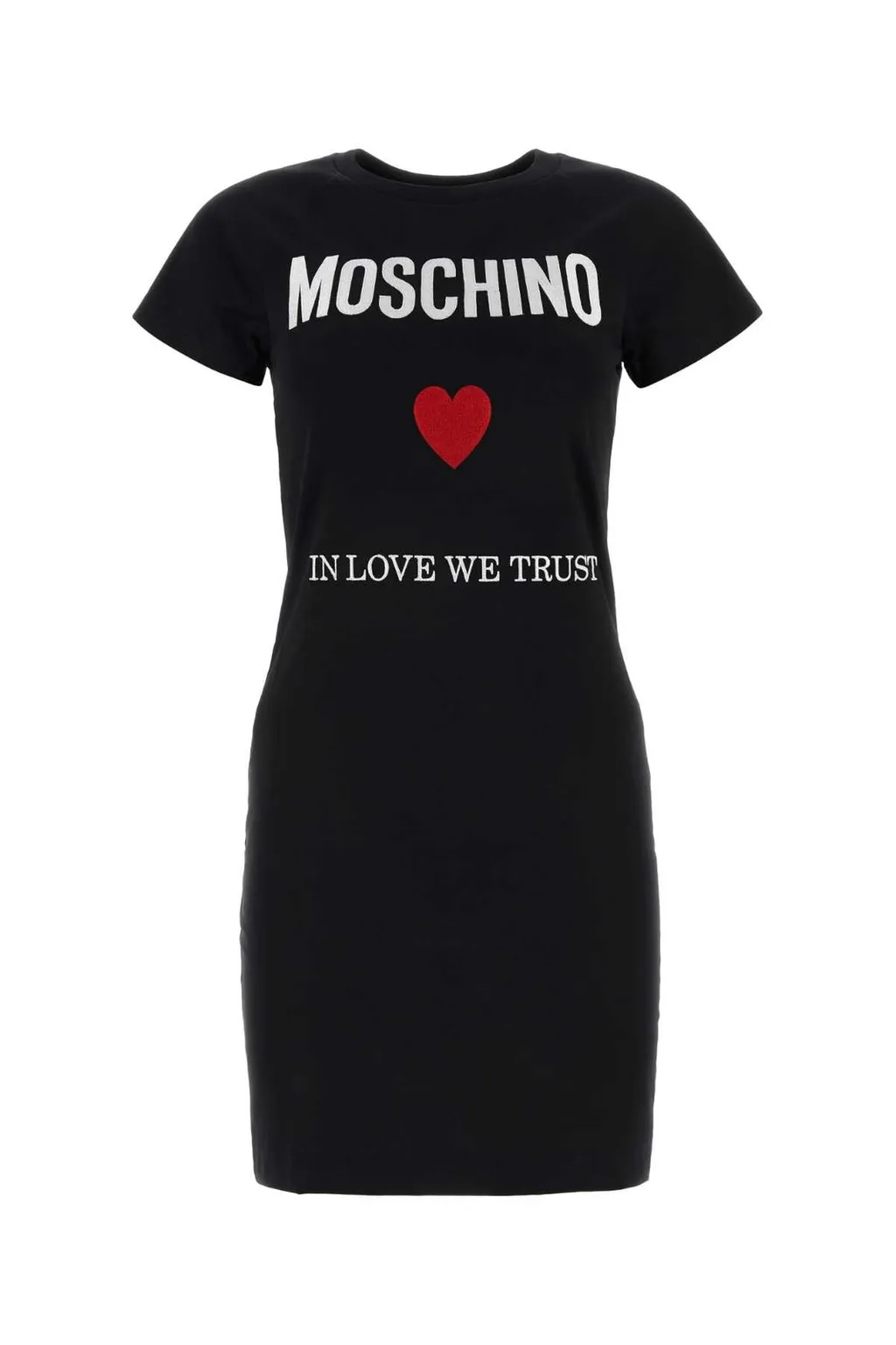 Moschino Logo Embroidered Crewneck Mini T-Shirt Dress