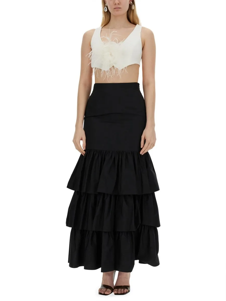 Moschino Floral-Brooch Asymmetric Waistcoat