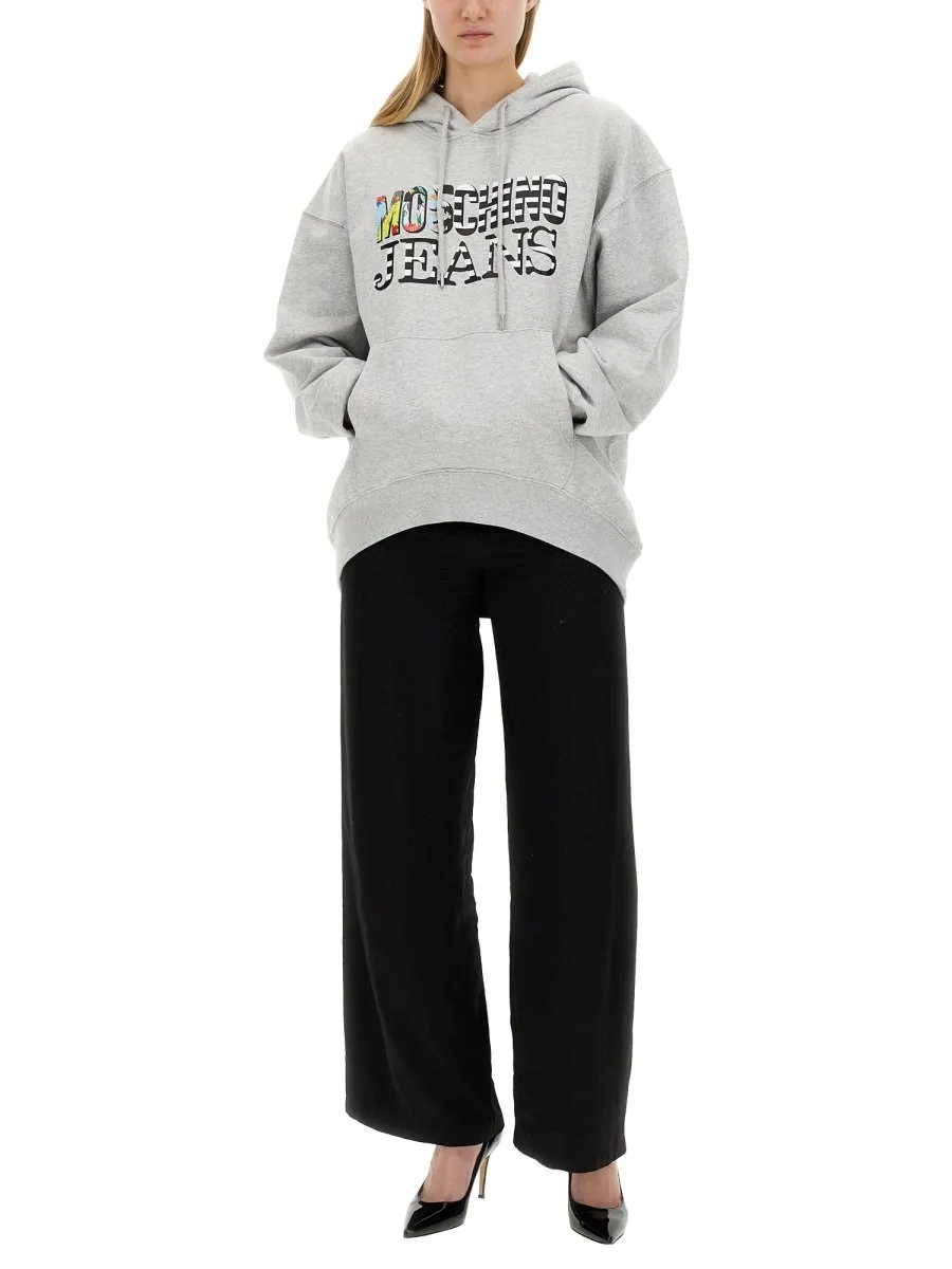 Moschino Jeans Logo-Printed Drawstring Hoodie