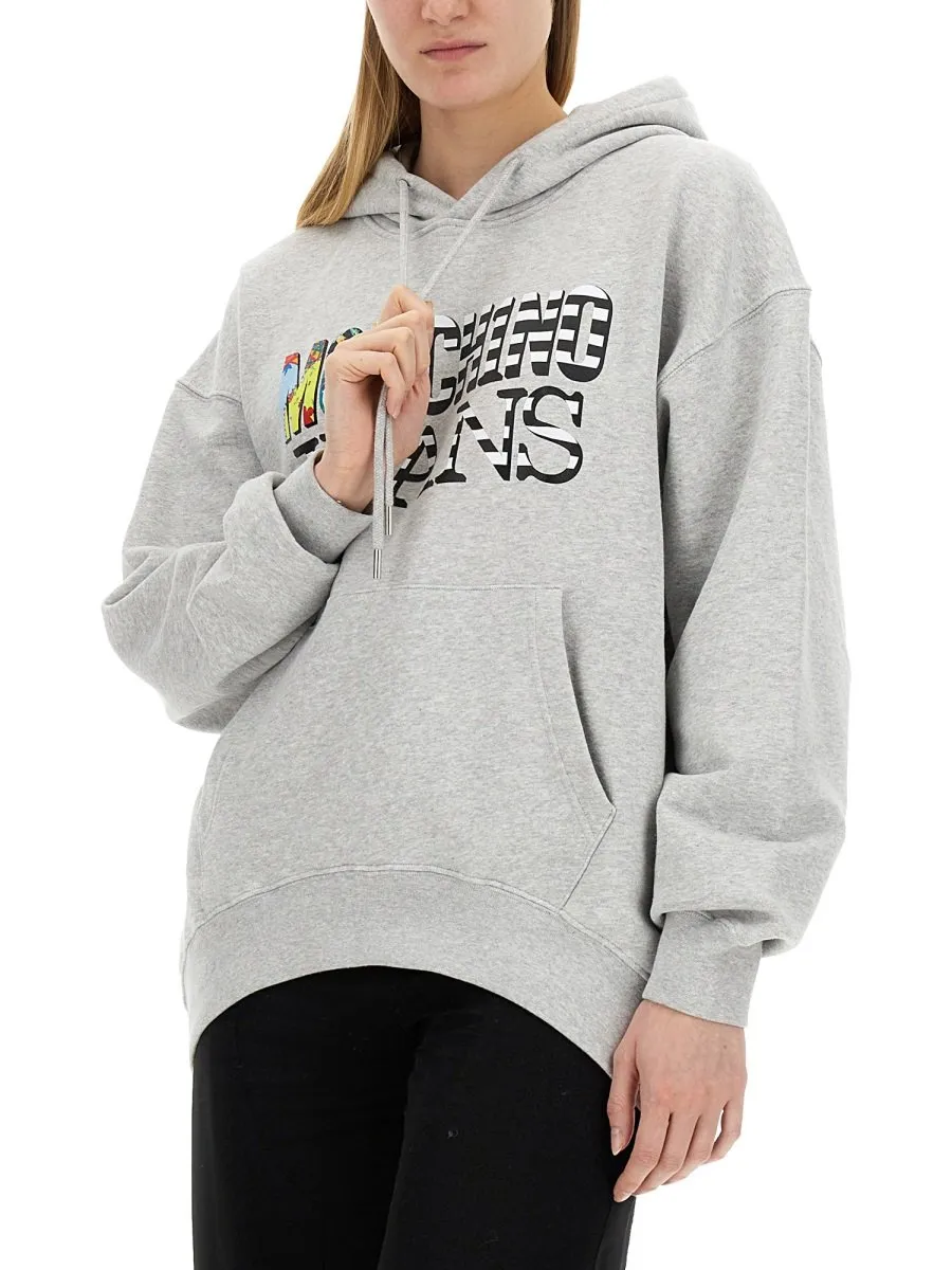 Moschino Jeans Logo-Printed Drawstring Hoodie