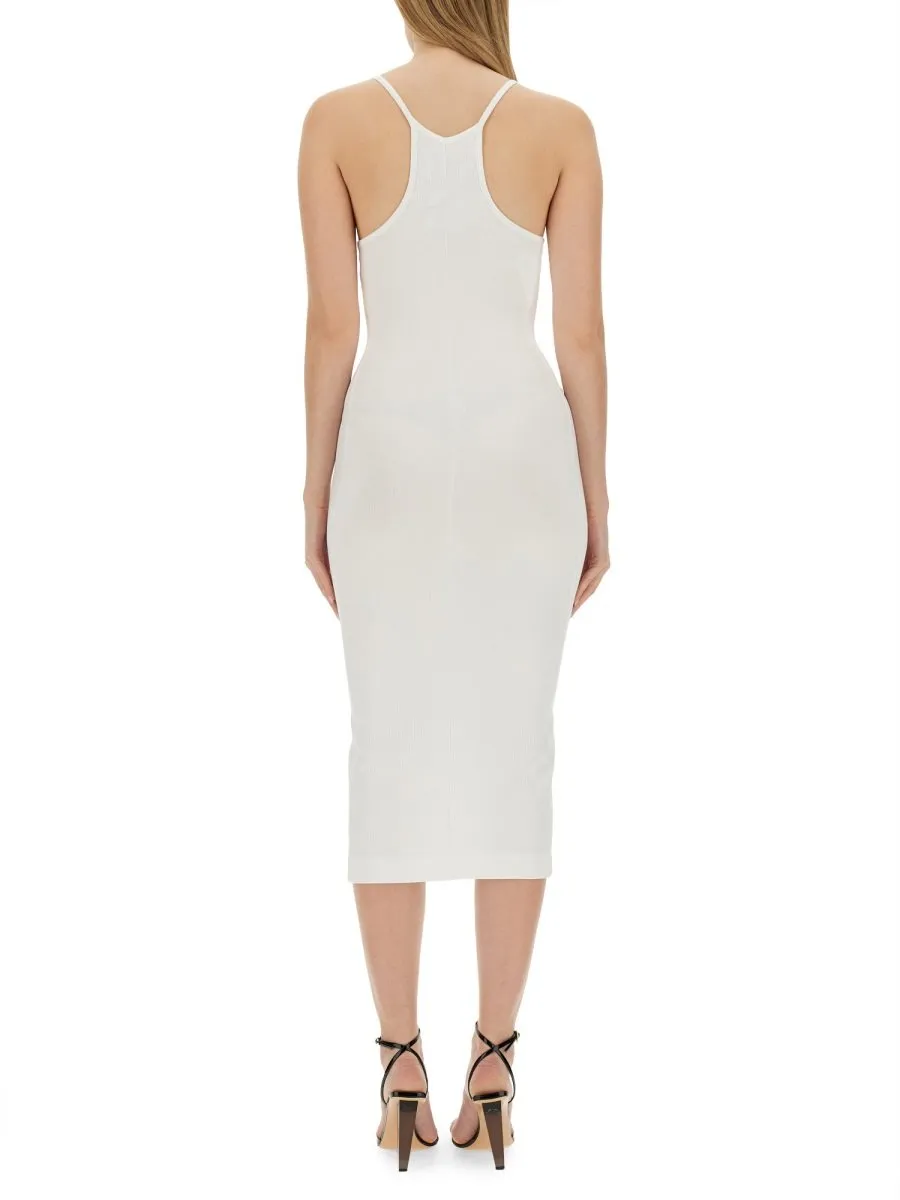 Moschino Jeans Logo Patch Sleeveless Ribbed Midi Dress