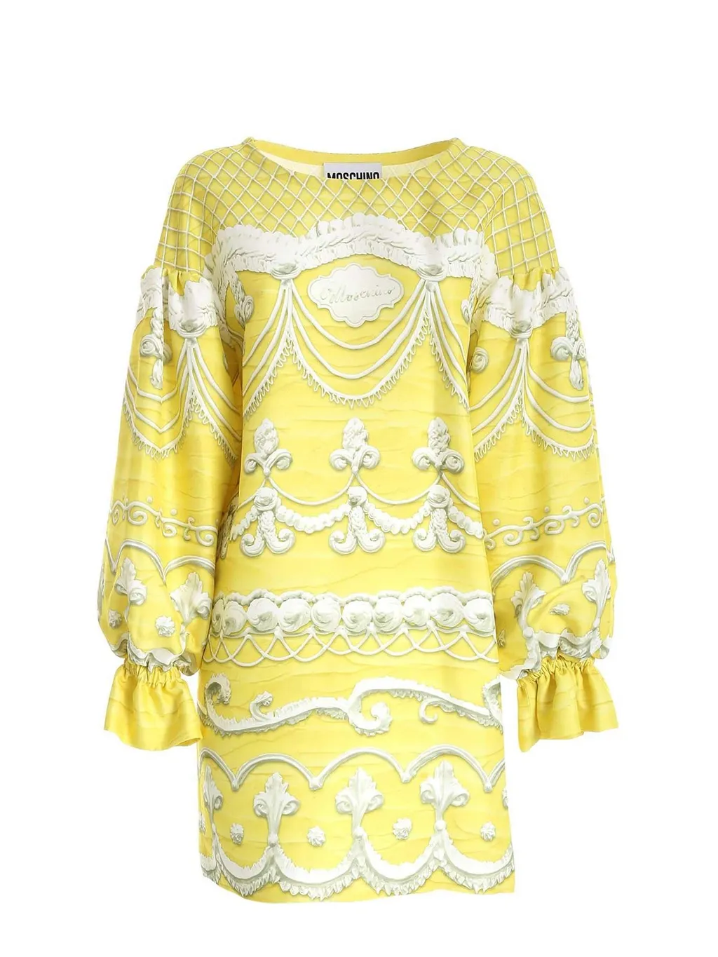 Moschino Icing Print Puff-Sleeved Dress