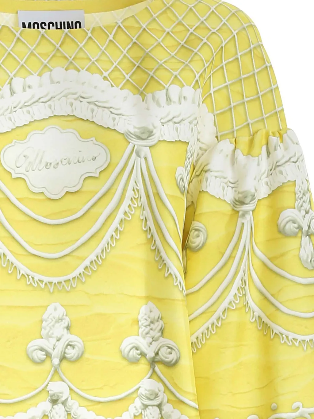 Moschino Icing Print Puff-Sleeved Dress