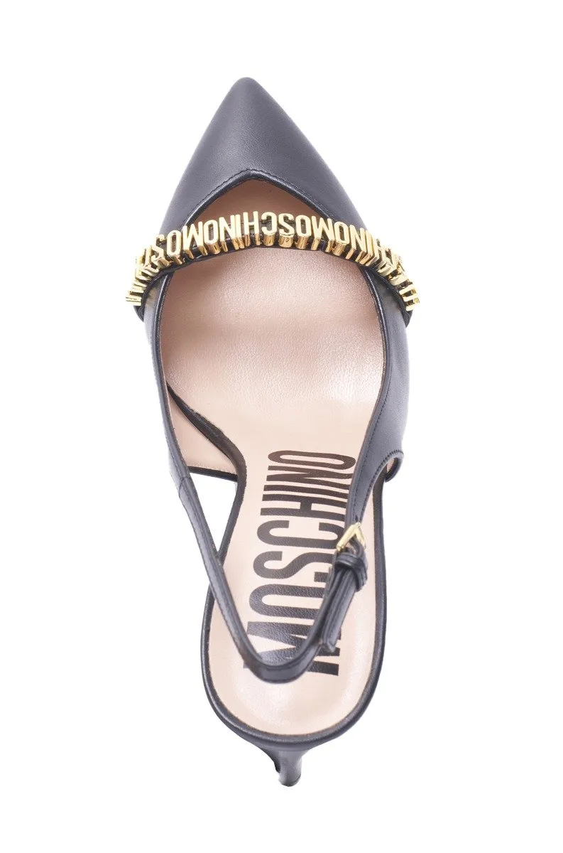 Moschino Pointed-Toe Slingback Pumps