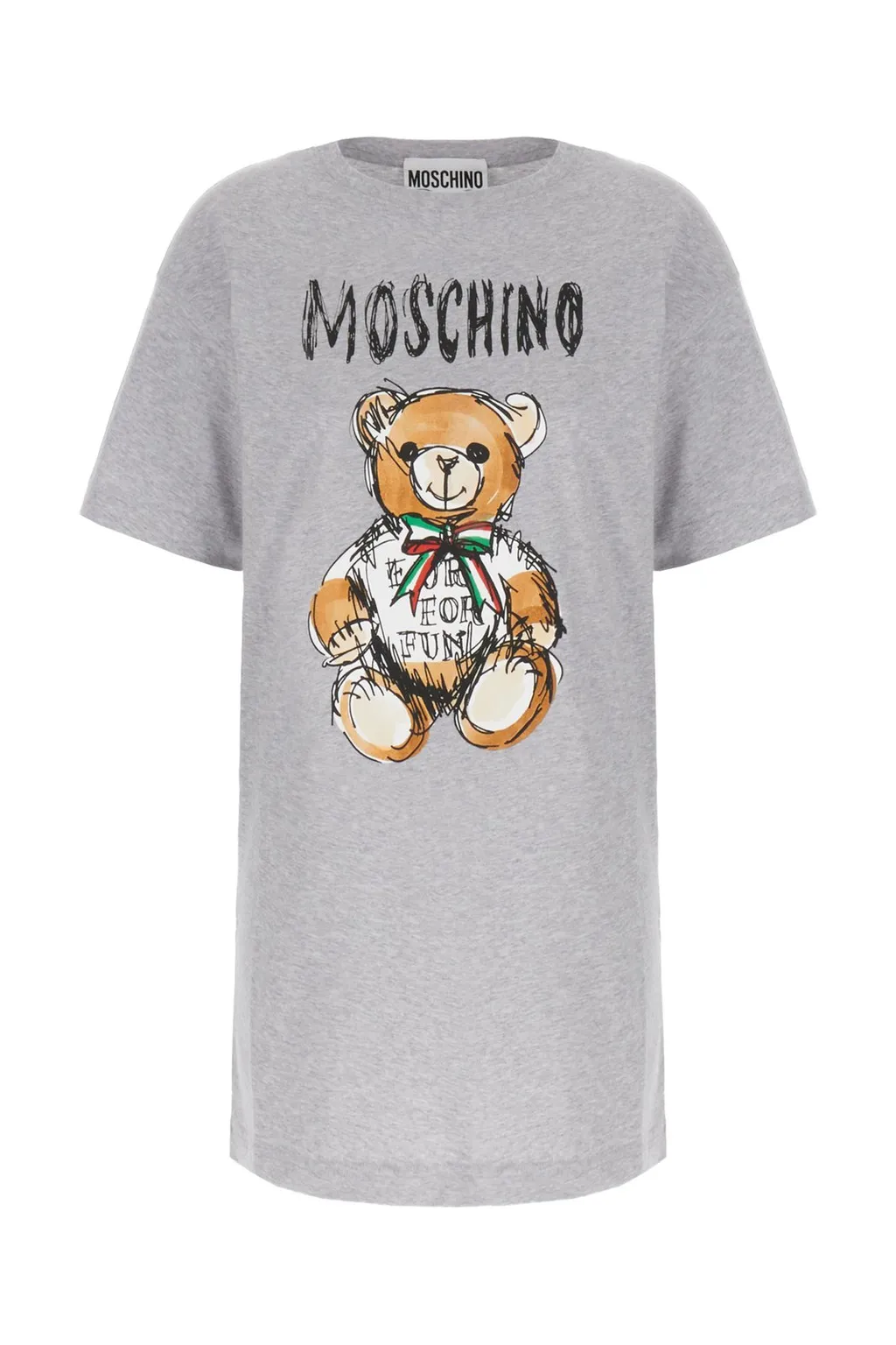 Moschino Teddy Bear Printed Crewneck Midi T-Shirt Dress