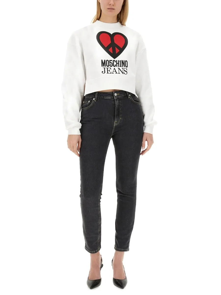 Moschino Jeans Logo Patch Skinny Fit Jeans