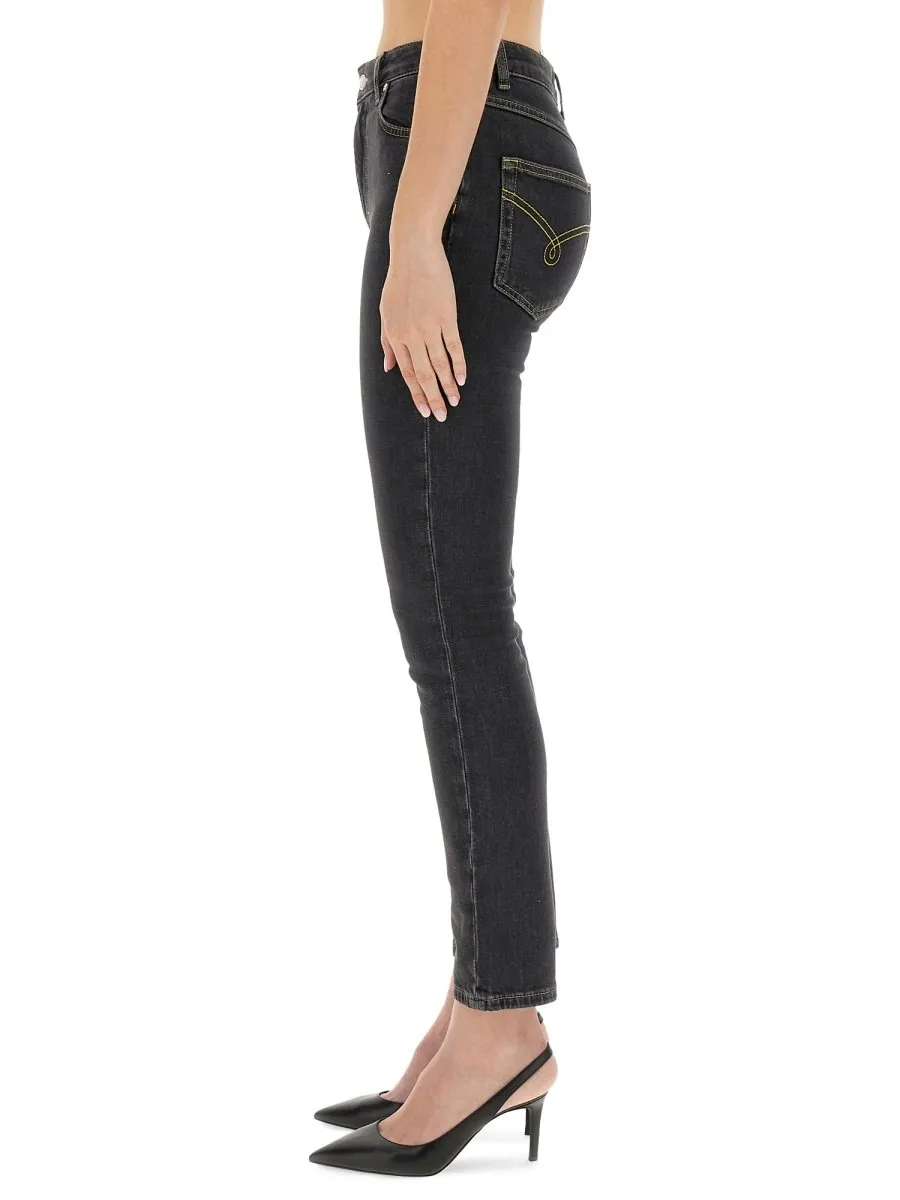 Moschino Jeans Logo Patch Skinny Fit Jeans