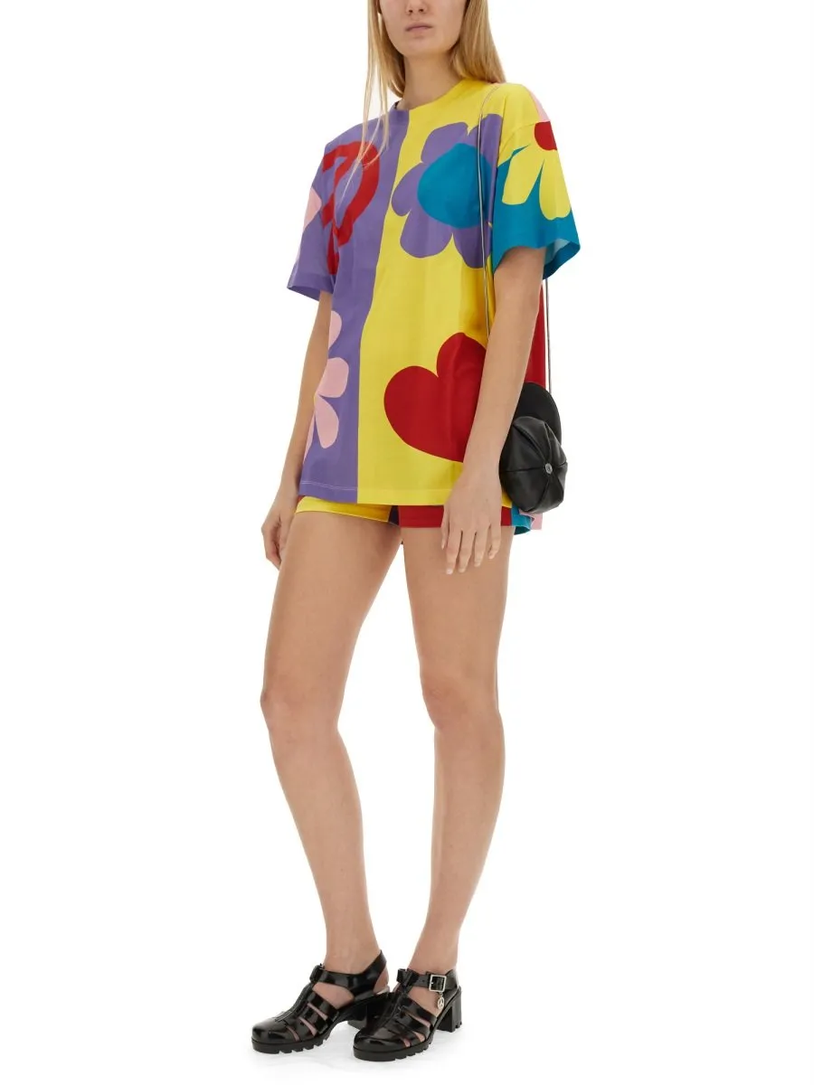 Moschino Jeans Colour-Blocked High-Waist Mini Shorts