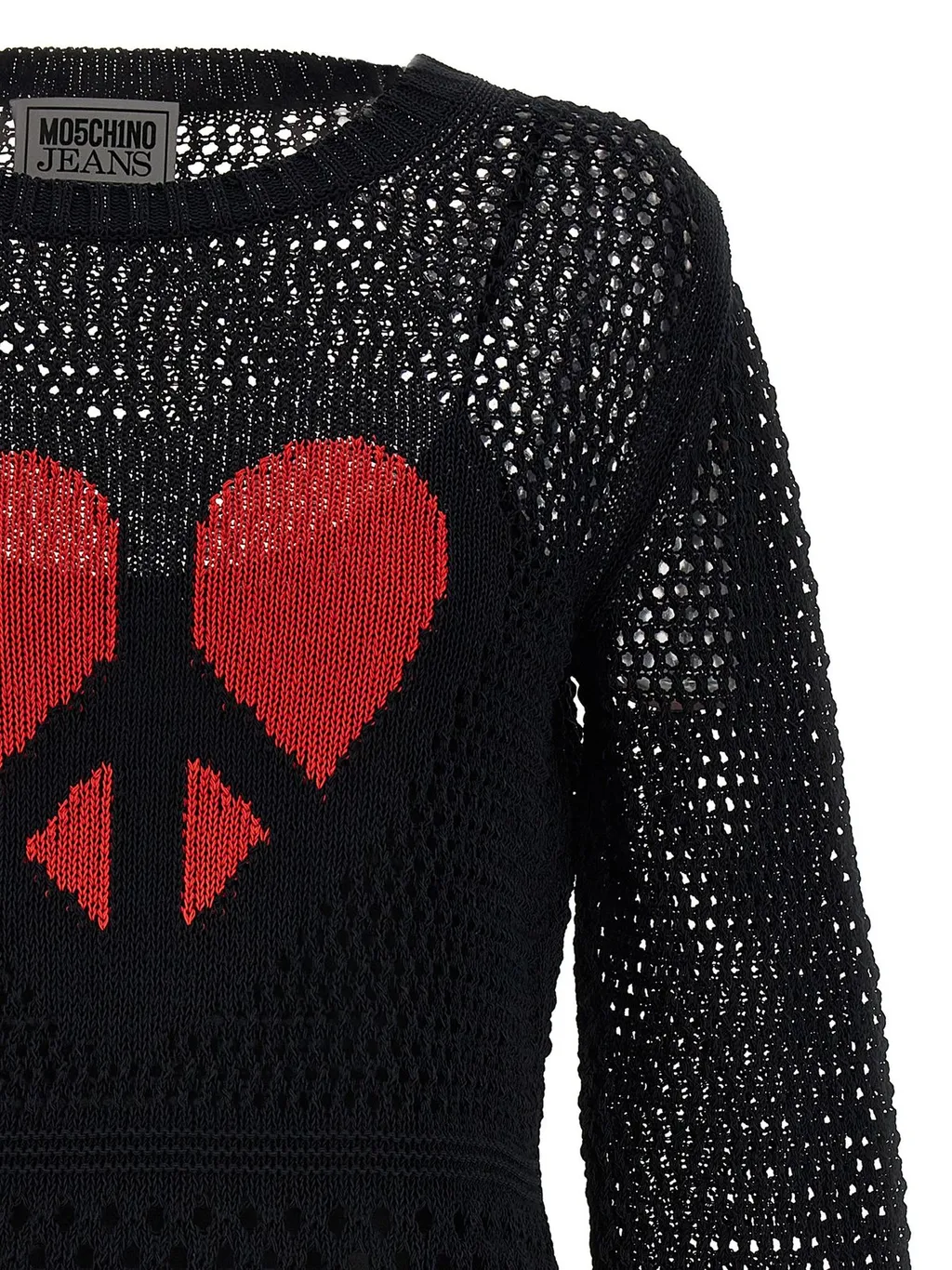 Moschino Jeans Crewneck Crochet-Knit Jumper