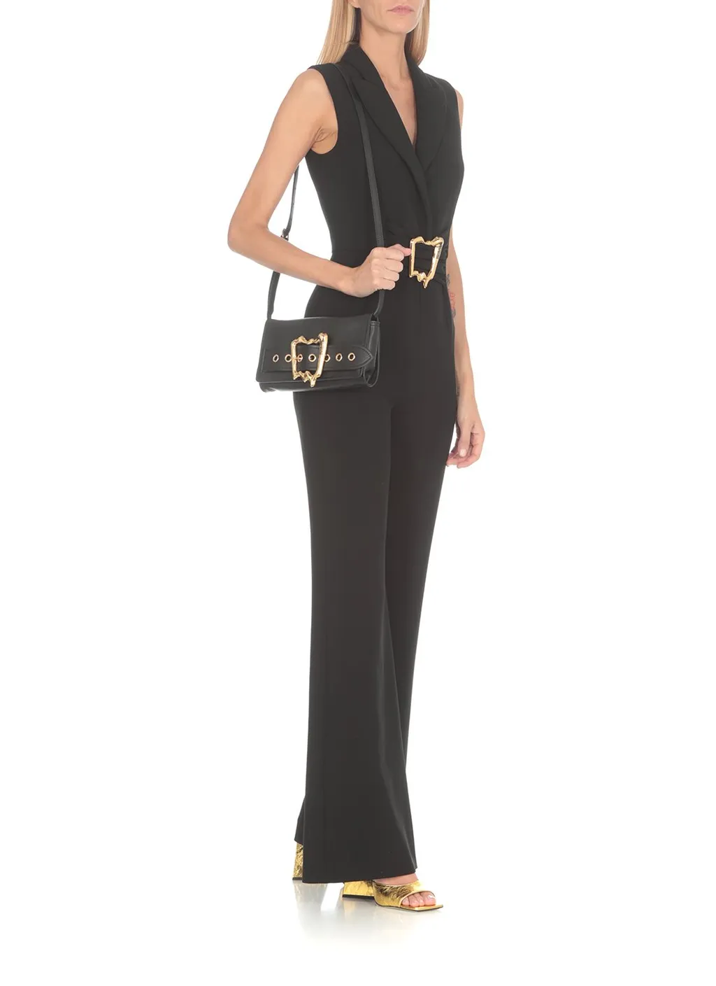 Moschino Logo-Engraved Buckle Detailed Crossbody Bag
