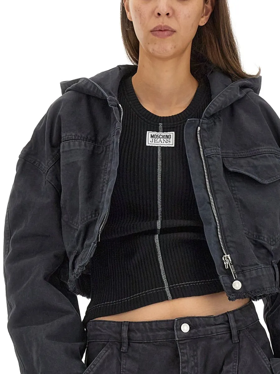 Moschino Jeans Cropped Hooded Jacket