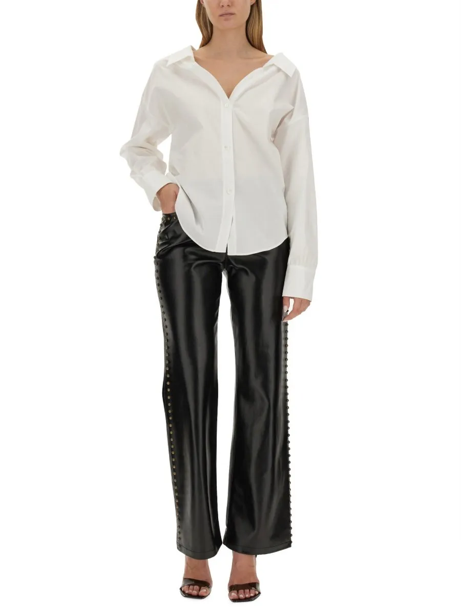 Moschino Jeans Stud-Detailed Wide-Leg Trousers