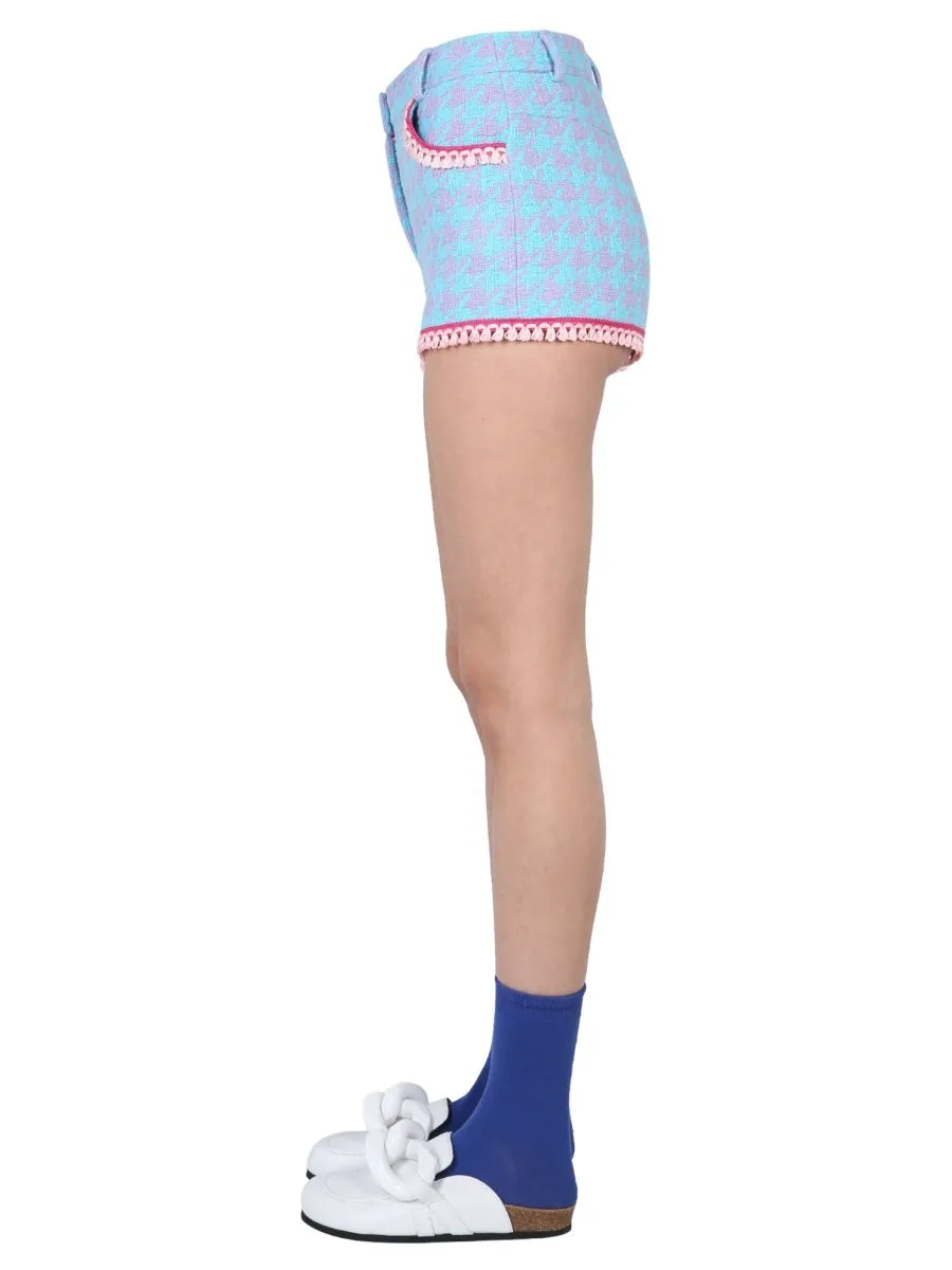 Moschino Houndstooth Tassel Trim Shorts