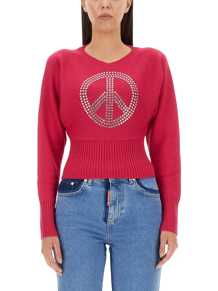 Moschino Jeans Embellished Cropped Sweatshirt