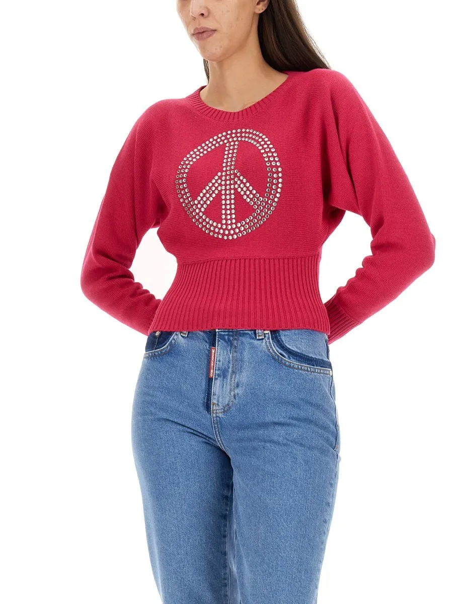 Moschino Jeans Embellished Cropped Sweatshirt