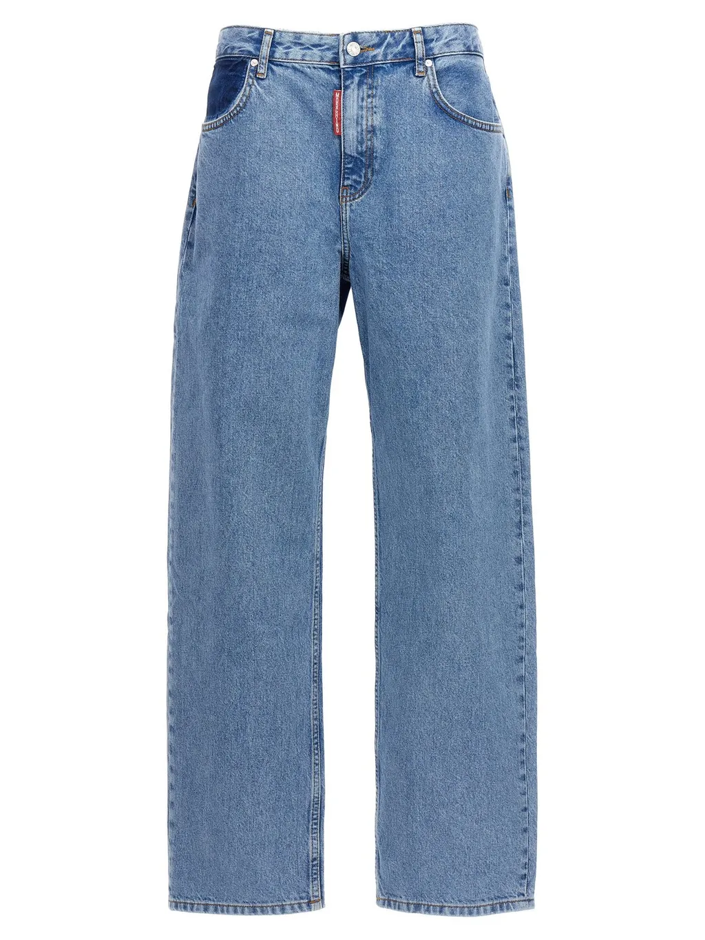 Moschino Jeans Logo Patch Wide-Leg Jeans