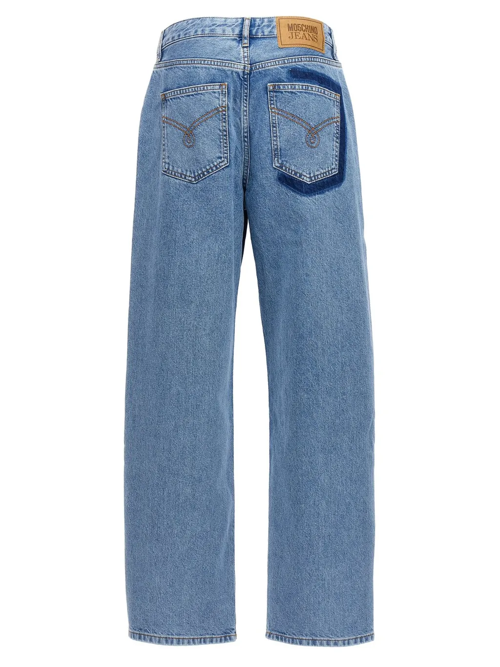 Moschino Jeans Logo Patch Wide-Leg Jeans