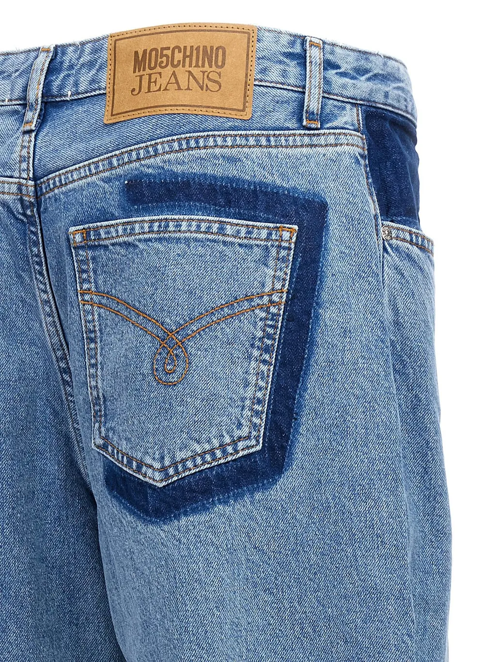 Moschino Jeans Logo Patch Wide-Leg Jeans