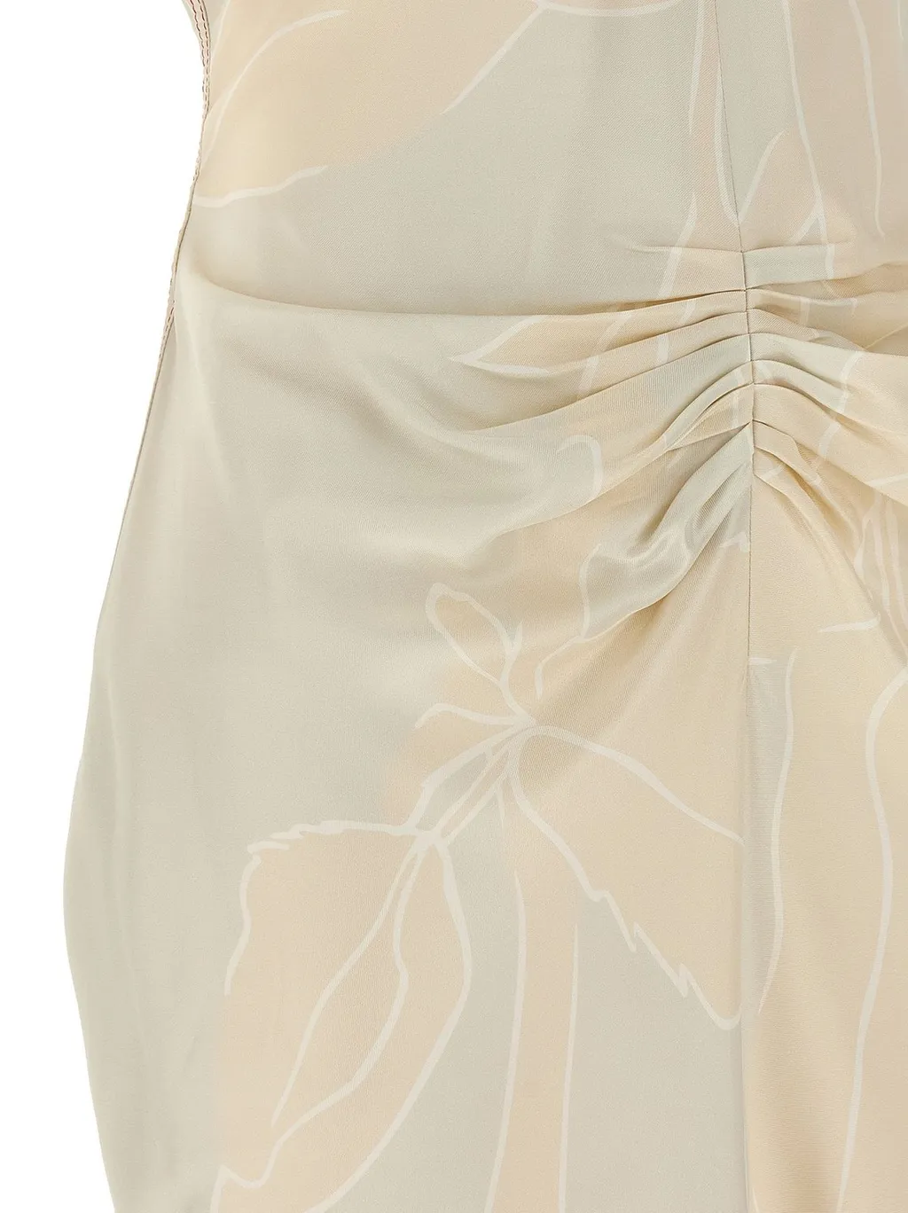 Victoria Beckham Ruched Twill Floral Midi Dress