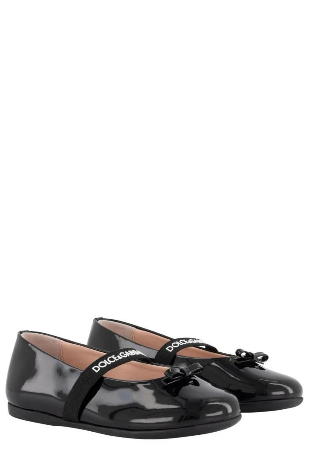 Dolce & Gabbana Kids Bow Embellished Ballet Flats