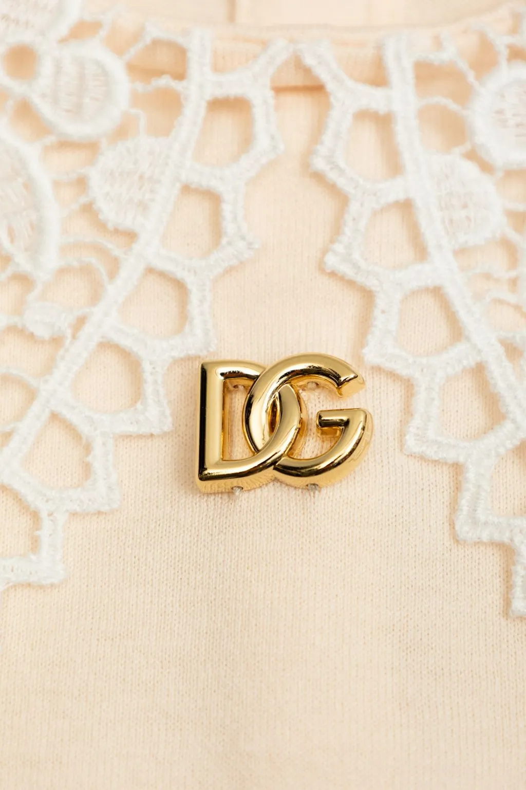 Dolce & Gabbana Kids Lace-Detailed Logo Detail T-Shirt