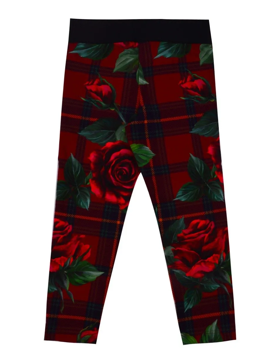 Dolce & Gabbana Kids Rose Printed Interlock Leggings