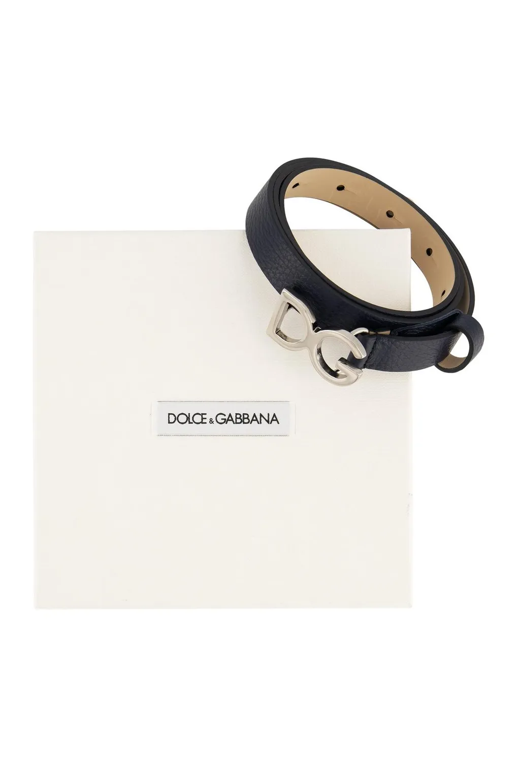 Dolce & Gabbana Kids Logo-Plaque Buckled Belt