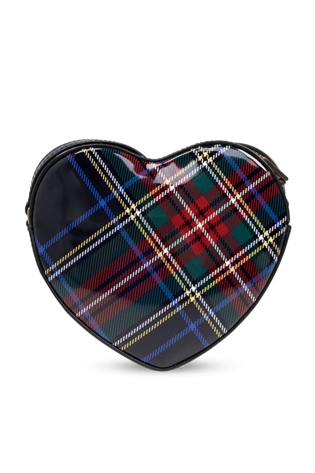 Dolce & Gabbana Kids Tartan Printed Heart Shaped Shoulder Bag