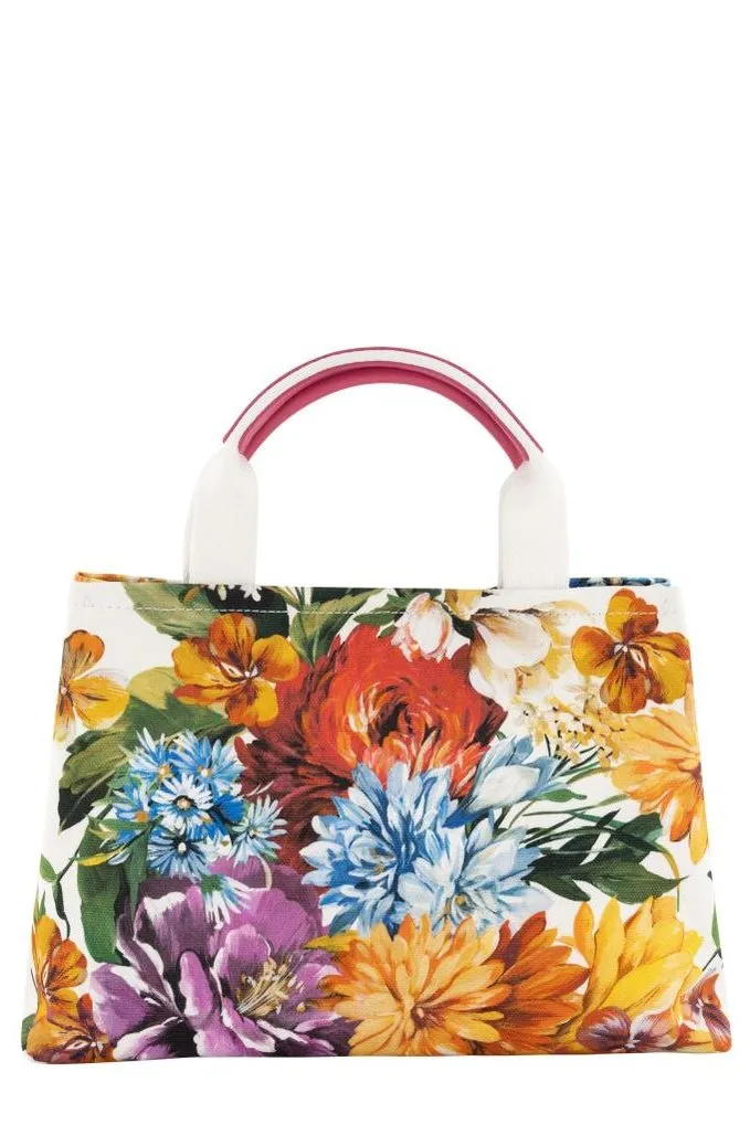 Dolce & Gabbana Kids Floral-Printed Logo Plaque Tote Bag