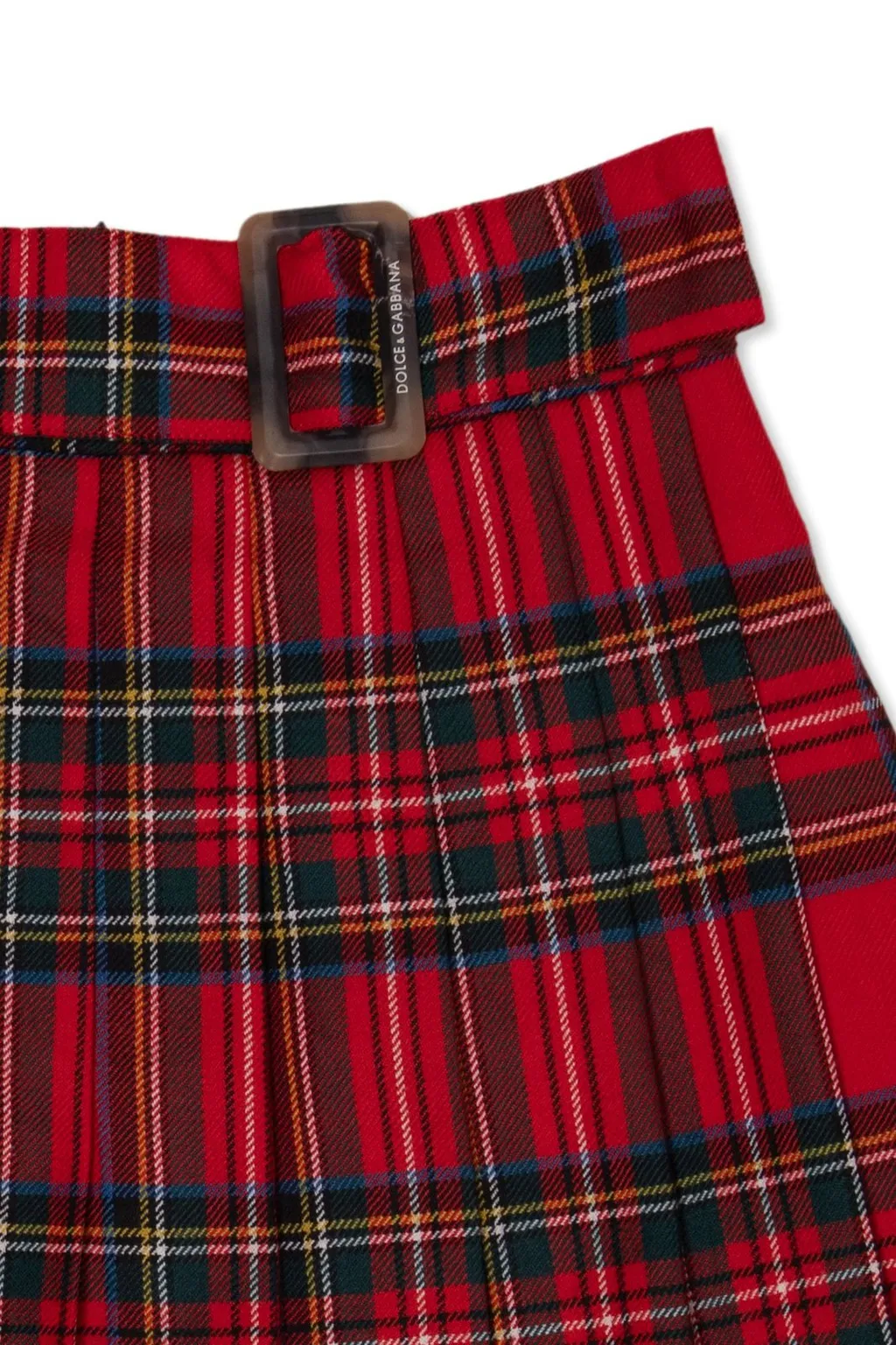 Dolce & Gabbana Kids Pleated Tartan Skirt