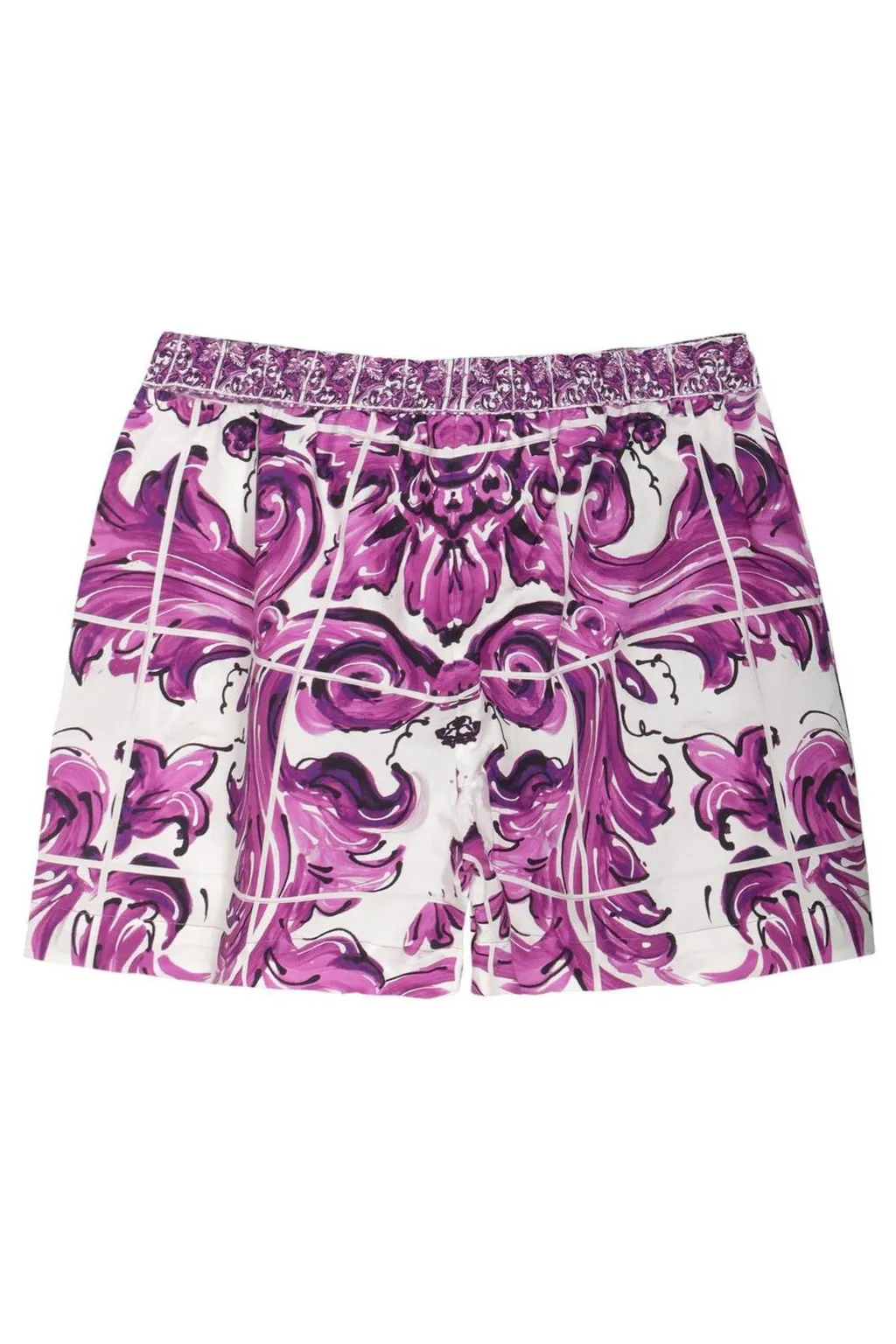 Dolce & Gabbana Kids Majolica Printed Poplin Shorts