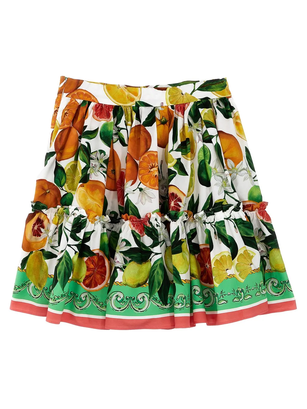 Dolce & Gabbana Kids Fruit Printed Pleated Skirt