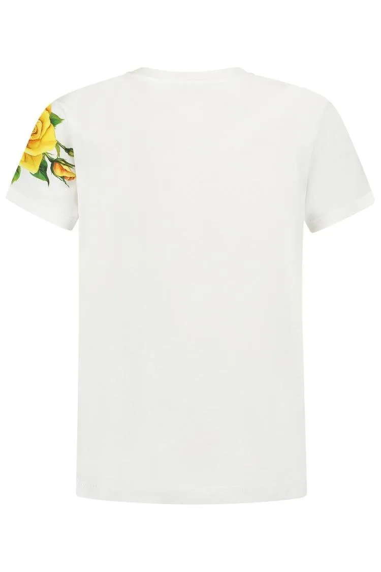 Dolce & Gabbana Kids Rose Printed Jersey T-Shirt