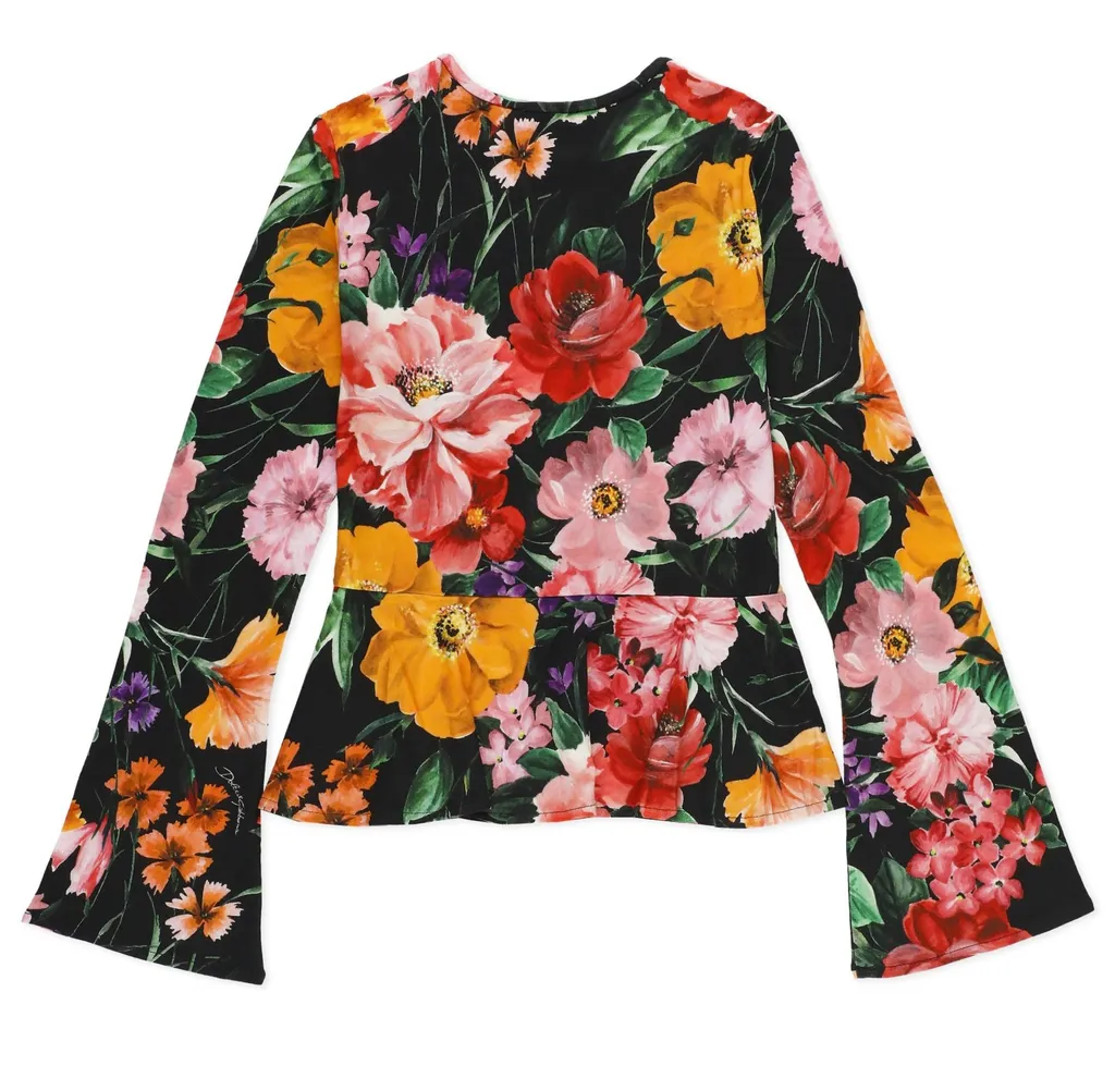 Dolce & Gabbana Kids Floral Printed Jersey T-Shirt