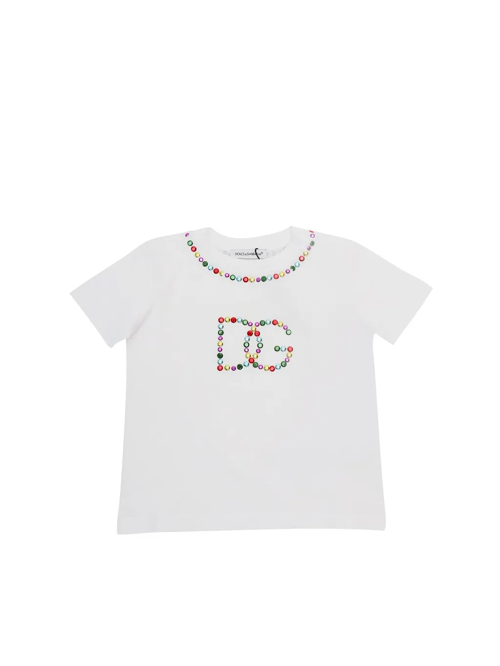 Dolce & Gabbana Kids Logo Studded Crewneck T-Shirt