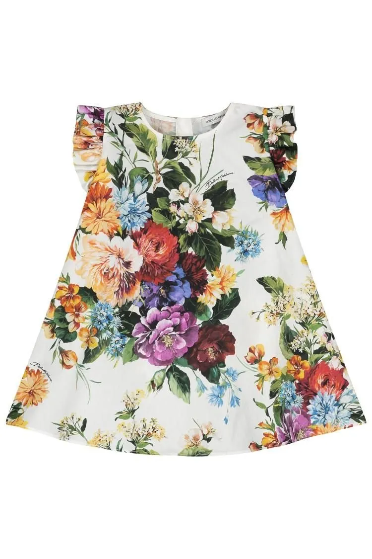 Dolce & Gabbana Kids Flower-Print Poplin Dress