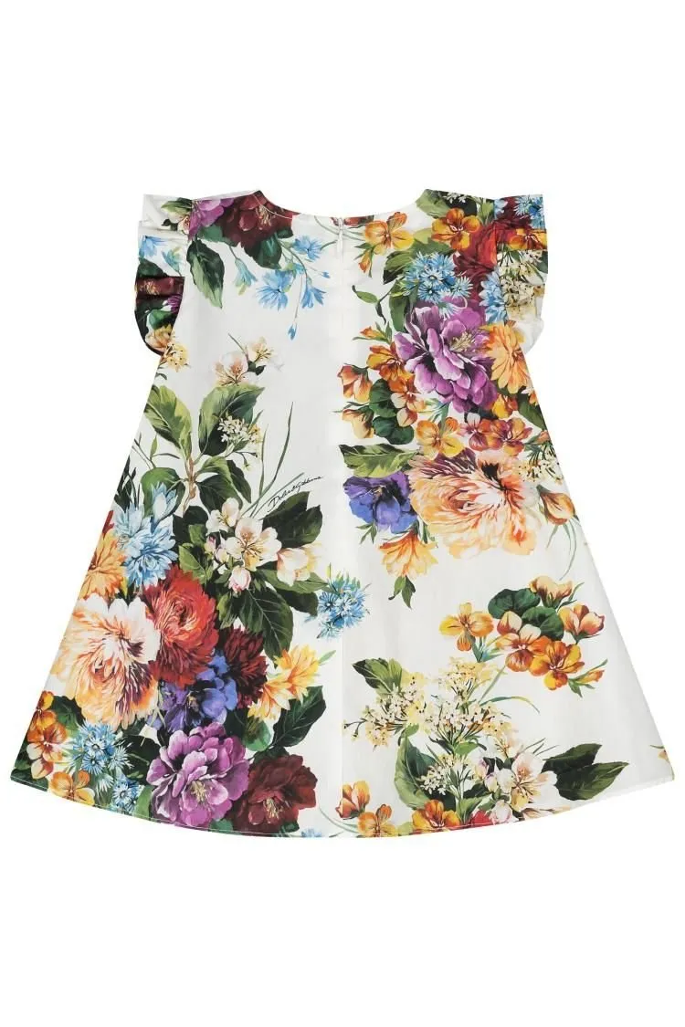 Dolce & Gabbana Kids Flower-Print Poplin Dress