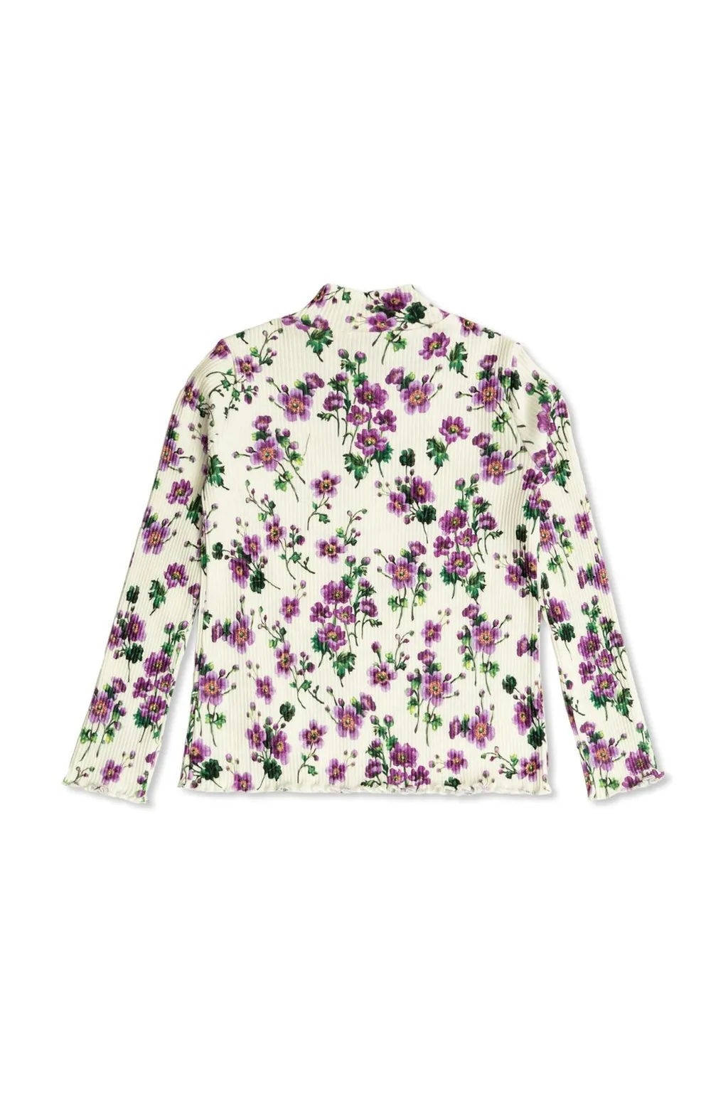 Dolce & Gabbana Kids Violets-Print Ribbed Turtleneck Jumper
