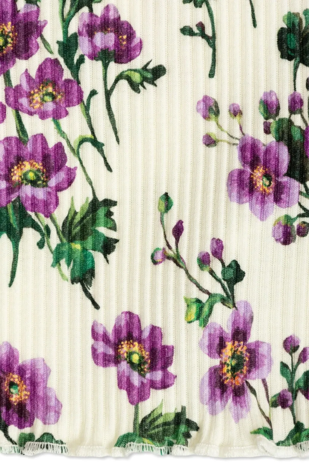 Dolce & Gabbana Kids Violets-Print Ribbed Turtleneck Jumper