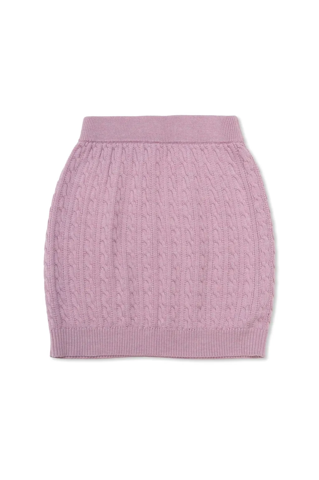 Dolce & Gabbana Kids Logo Embellished Cable-Knit Skirt
