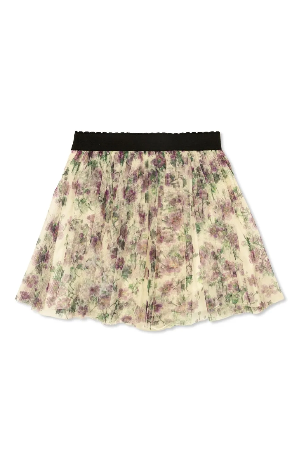 Dolce & Gabbana Kids Floral Printed Tulle Skirt