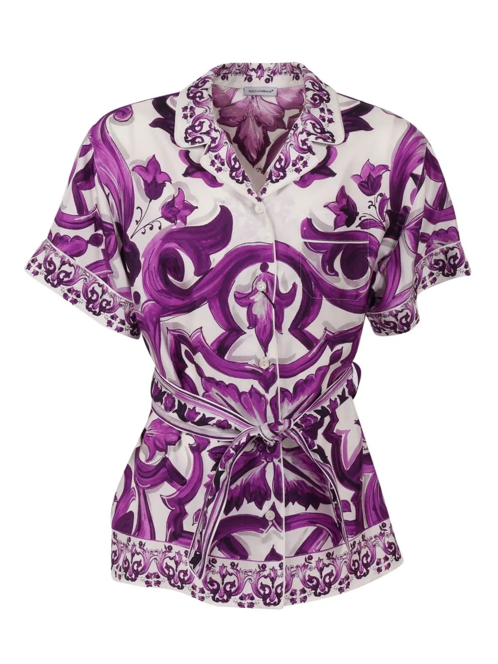 Dolce & Gabbana Kids Majolica Printed Twill Shirt