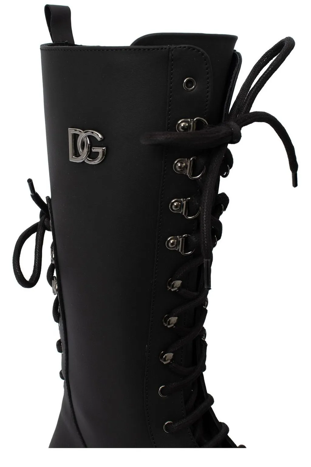 Dolce & Gabbana Kids Logo-Plaque Lace-Up Boots