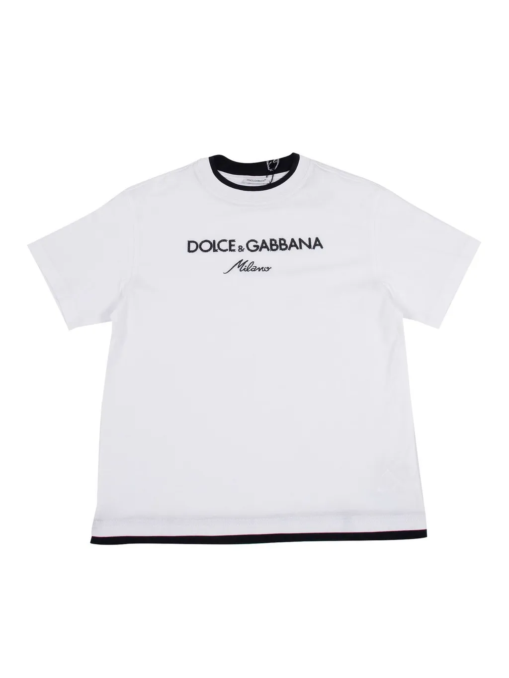 Dolce & Gabbana Kids Logo Embroidered Crewneck T-Shirt