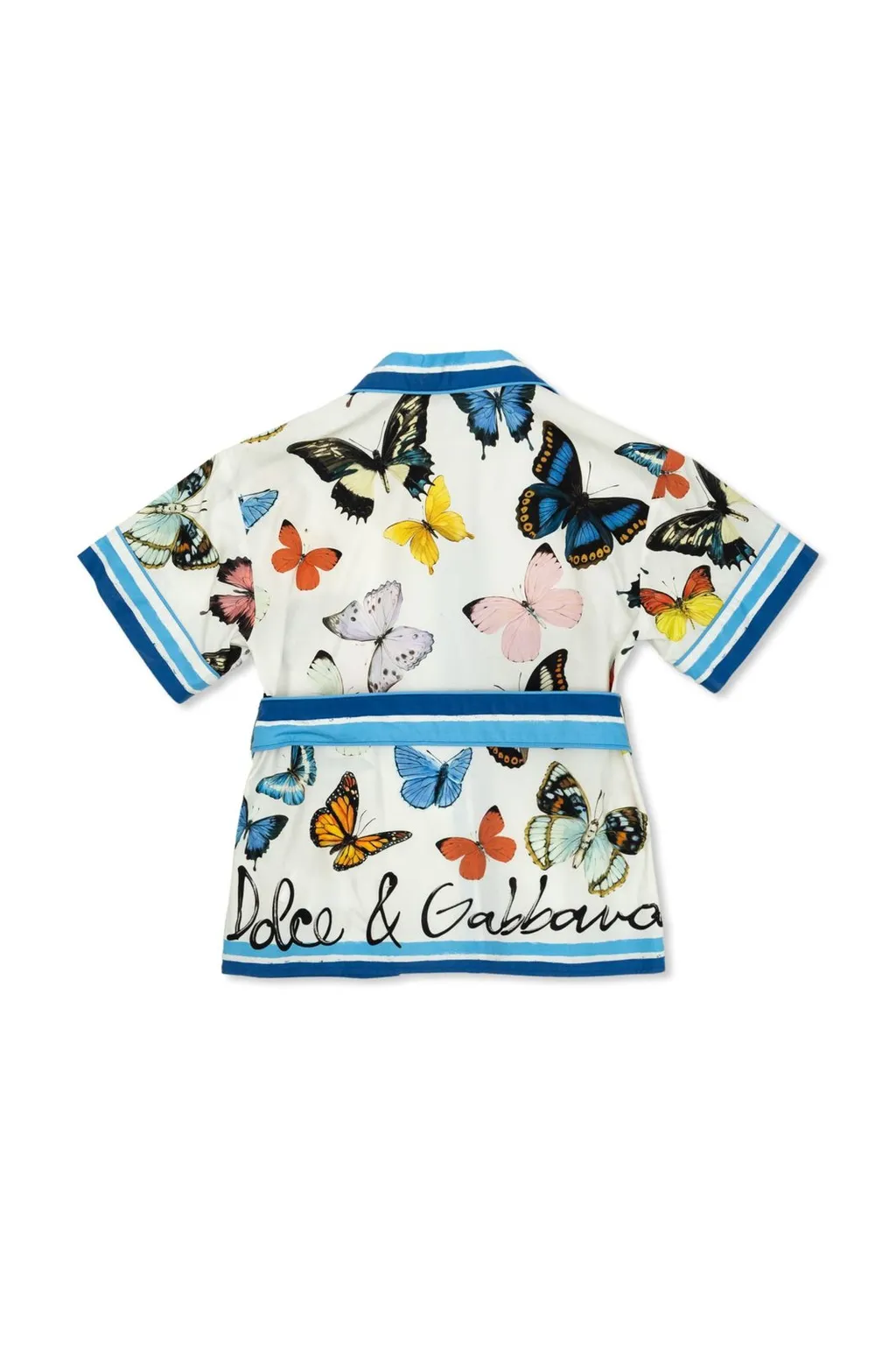 Dolce & Gabbana Kids Butterfly-Print Poplin Shirt